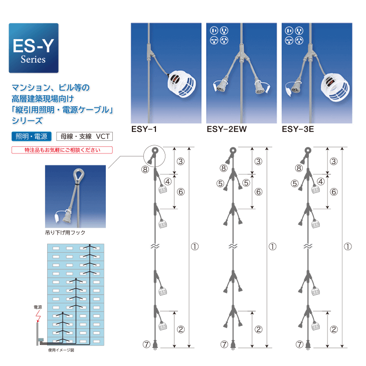 HASEGAWA 長谷川製作所  分岐ケーブル ESTシリーズ 50m 防水ソケット×12 EST1-50M-12L - 4