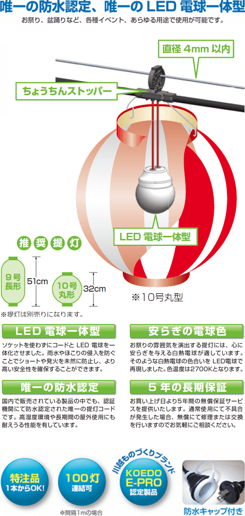 最大62%OFFクーポン 長谷川製作所 ワンタッチ提灯コード ライトタイプ 屋内用 20灯 全長12.5m E26ソケット 防水プラグ付  CCA12.5ML10P0.5